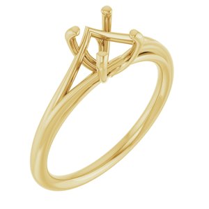 14K Yellow Gold 6.5 mm Round Solitaire Ring Mounting