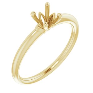 14K Yellow Gold 5.2 mm Round Solitaire Engagement Ring Mounting
