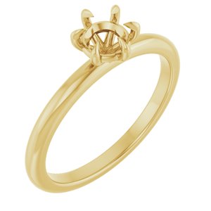 14K Yellow Gold 5.2 mm Round Solitaire Engagement Ring Mounting