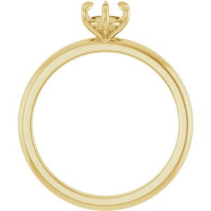 14K Yellow Gold 5.2 mm Round Solitaire Engagement Ring Mounting