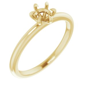 14K Yellow Gold 4.8 mm Round Solitaire Engagement Ring Mounting