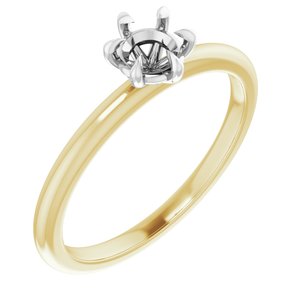 14K Yellow/White Gold 4.8 mm Round Solitaire Engagement Ring Mounting