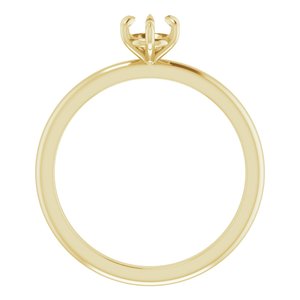 14K Yellow Gold 4.8 mm Round Solitaire Engagement Ring Mounting