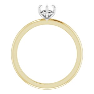 14K Yellow/White Gold 4.8 mm Round Solitaire Engagement Ring Mounting
