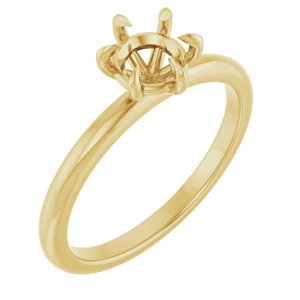 14K Yellow Gold 5.8 mm Round Solitaire Engagement Ring Mounting