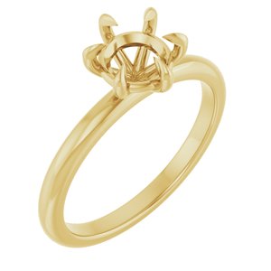 10K Yellow Gold 6.5 mm Round Solitaire Engagement Ring Mounting
