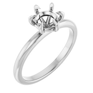 Platinum 6.5 mm Round Solitaire Engagement Ring Mounting