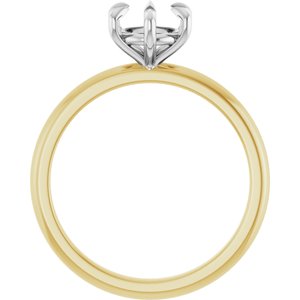14K Yellow/White Gold 6.5 mm Round Solitaire Engagement Ring Mounting