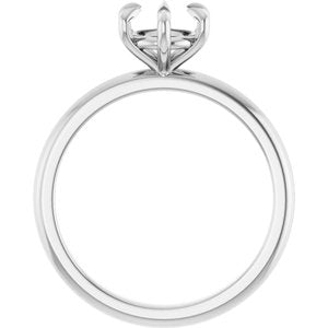 Platinum 6.5 mm Round Solitaire Engagement Ring Mounting