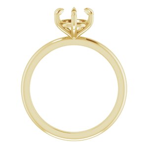 14K Yellow Gold 7 mm Round Solitaire Engagement Ring Mounting
