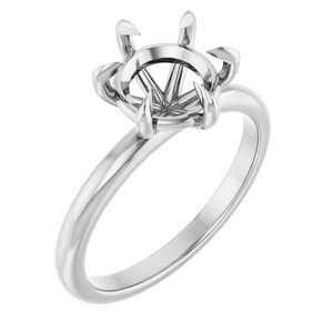 14K White Gold 8.2 mm Round Solitaire Engagement Ring Mounting