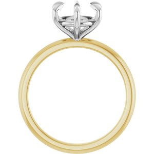 14K Yellow/White Gold 8.2 mm Round Solitaire Engagement Ring Mounting