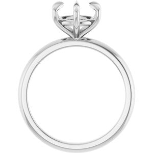 14K White Gold 8 mm Round Solitaire Engagement Ring Mounting