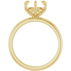 14K Yellow Gold 8 mm Round Solitaire Engagement Ring Mounting