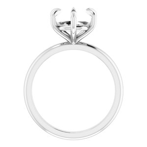 14K White Gold 9 mm Round Solitaire Engagement Ring Mounting