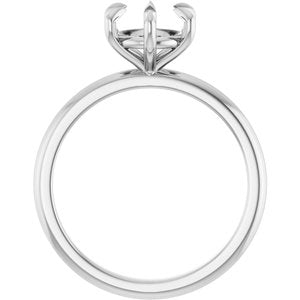14K White Gold 7.4 mm Round Solitaire Engagement Ring Mounting