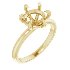 18K Yellow Gold 8.8 mm Round Solitaire Engagement Ring Mounting