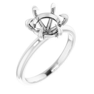 Platinum 8.8 mm Round Solitaire Engagement Ring Mounting