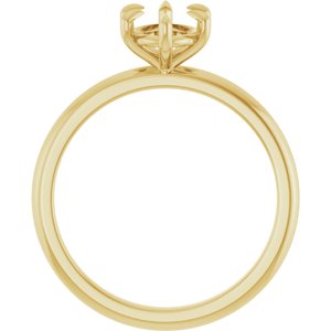 14K Yellow Gold 8x6 mm Oval Solitaire Engagement Ring Mounting