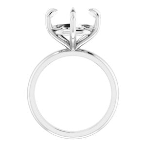 14K White Gold 12 mm Round Solitaire Engagement Ring Mounting