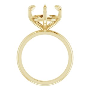 18K Yellow Gold 12 mm Round Solitaire Engagement Ring Mounting