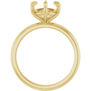 14K Yellow Gold 10x8 mm Oval Solitaire Engagement Ring Mounting