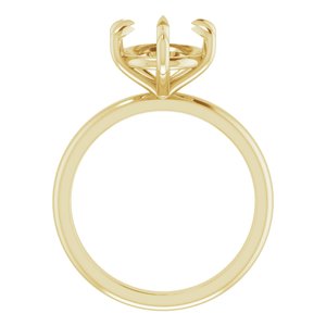 14K Yellow Gold 11x9 mm Oval Solitaire Engagement Ring Mounting