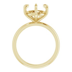 14K Yellow Gold 12x10 mm Oval Solitaire Engagement Ring Mounting