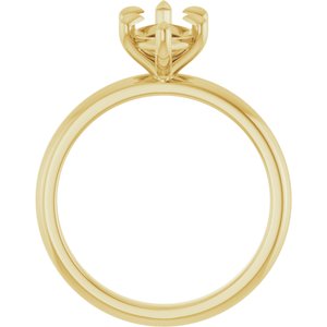 10K Yellow Gold 12x6 mm Marquise Solitaire Engagement Ring Mounting