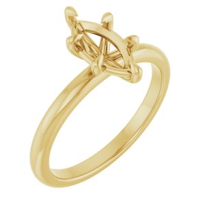 18K Yellow Gold 10x5 mm Marquise Solitaire Engagement Ring Mounting