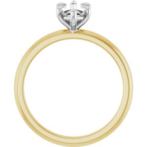 14K Yellow/White Gold 10x5 mm Marquise Solitaire Engagement Ring Mounting