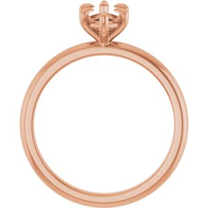 14K Rose Gold 10x5 mm Marquise Solitaire Engagement Ring Mounting