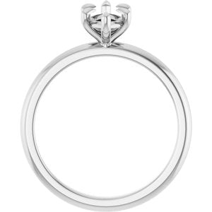 14K White Gold 10x5 mm Marquise Solitaire Engagement Ring Mounting