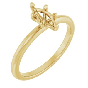14K Yellow Gold 8x4 mm Marquise Solitaire Engagement Ring Mounting