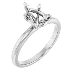 14K White Gold 9x6 mm Pear Solitaire Engagement Ring Mounting