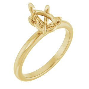 14K Yellow Gold 9x6 mm Pear Solitaire Engagement Ring Mounting