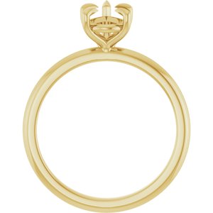 14K Yellow Gold 9x6 mm Pear Solitaire Engagement Ring Mounting