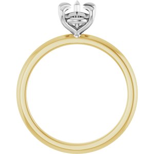 14K Yellow/White Gold 9x6 mm Pear Solitaire Engagement Ring Mounting