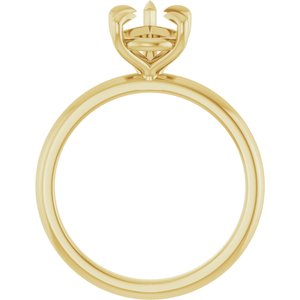 14K Yellow Gold 10x7 mm Pear Solitaire Engagement Ring Mounting