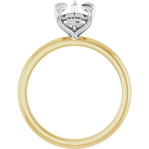 14K Yellow/White Gold 10x7 mm Pear Solitaire Engagement Ring Mounting