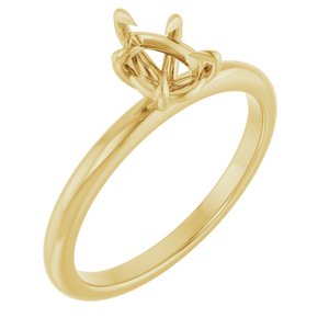 14K Yellow Gold 7x5 mm Pear Solitaire Engagement Ring Mounting