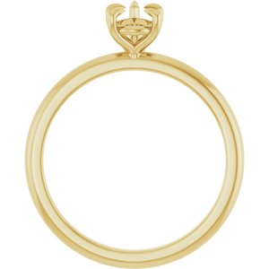 14K Yellow Gold 7x5 mm Pear Solitaire Engagement Ring Mounting
