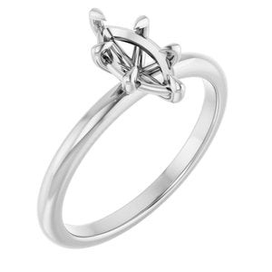 14K White Gold 9x4.5 mm Marquise Solitaire Engagement Ring Mounting