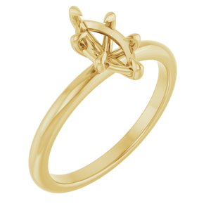 14K Yellow Gold 9x4.5 mm Marquise Solitaire Engagement Ring Mounting