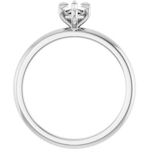 14K White Gold 9x4.5 mm Marquise Solitaire Engagement Ring Mounting