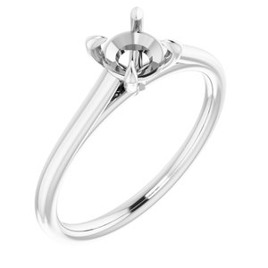 Platinum  5.5 mm Round Solitaire Engagement Ring Mounting