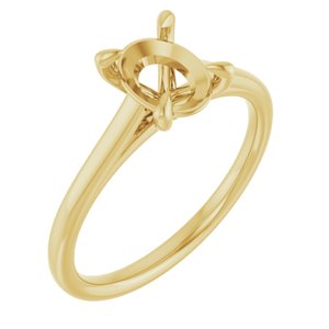 10K Yellow Gold  8x6 mm Oval Solitaire Engagement Ring Mounting