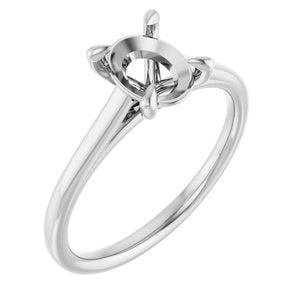 Platinum  8x6 mm Oval Solitaire Engagement Ring Mounting
