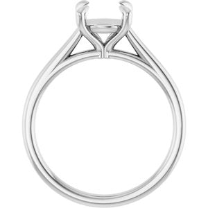 Platinum  7.4 mm Round Solitaire Engagement Ring Mounting