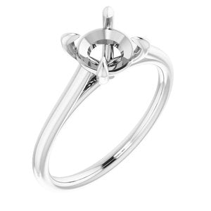 Platinum  7 mm Round Solitaire Engagement Ring Mounting